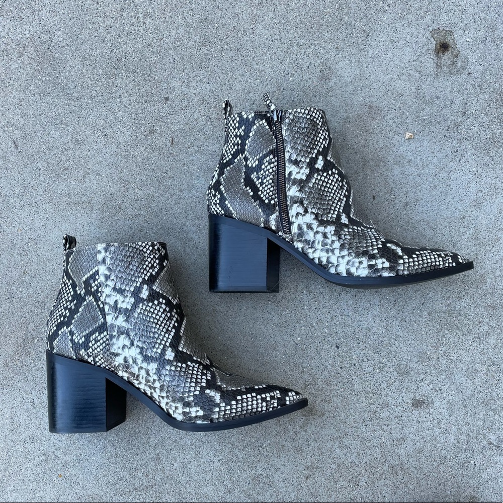 Treasure & Bond Snake Print Heel Booties, Size 11